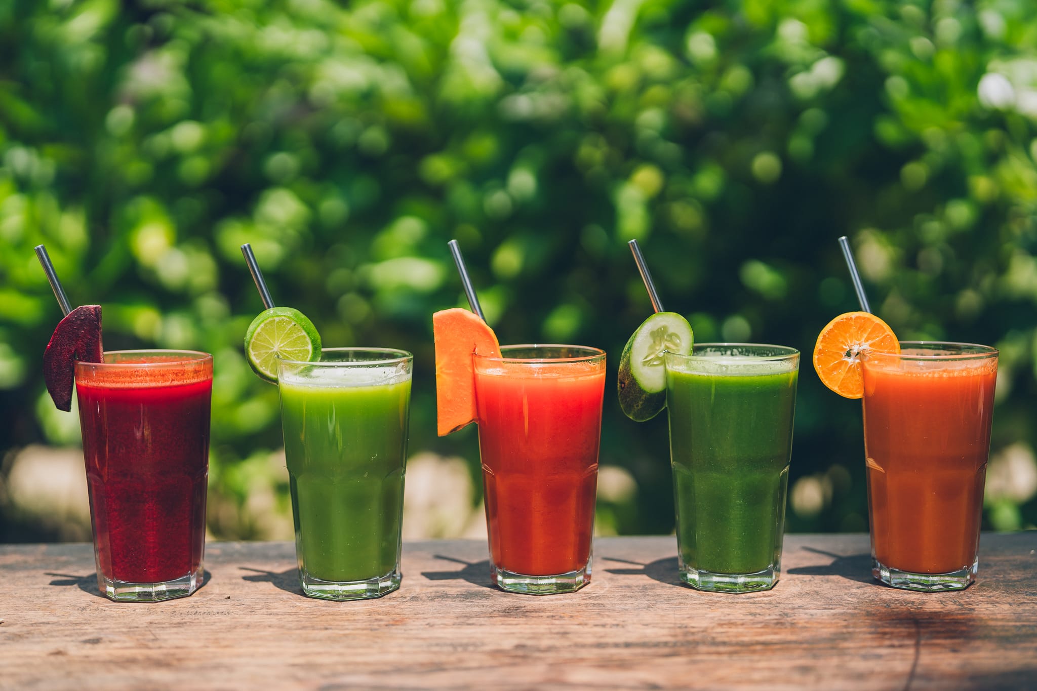 selection of slow pressed juices